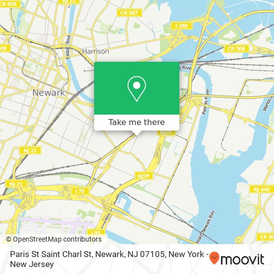 Paris St Saint Charl St, Newark, NJ 07105 map