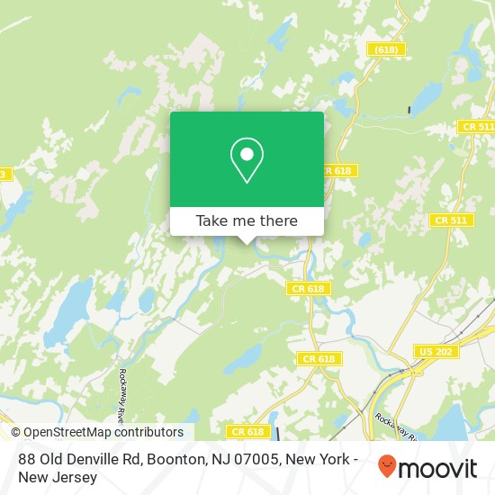 Mapa de 88 Old Denville Rd, Boonton, NJ 07005