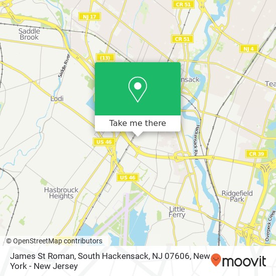 James St Roman, South Hackensack, NJ 07606 map