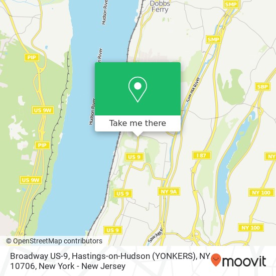 Mapa de Broadway US-9, Hastings-on-Hudson (YONKERS), NY 10706