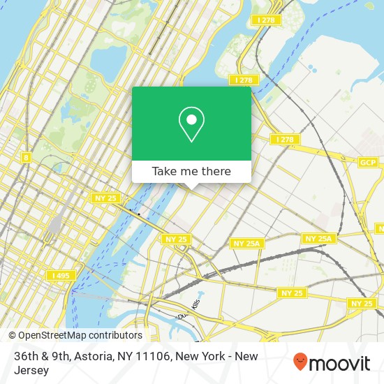 Mapa de 36th & 9th, Astoria, NY 11106