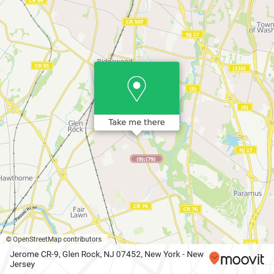 Mapa de Jerome CR-9, Glen Rock, NJ 07452
