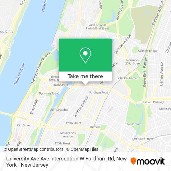 Mapa de University Ave Ave intersection W Fordham Rd