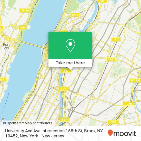 University Ave Ave intersection 168th St, Bronx, NY 10452 map