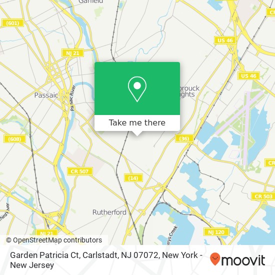 Mapa de Garden Patricia Ct, Carlstadt, NJ 07072