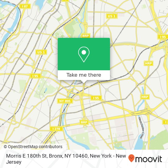 Mapa de Morris E 180th St, Bronx, NY 10460