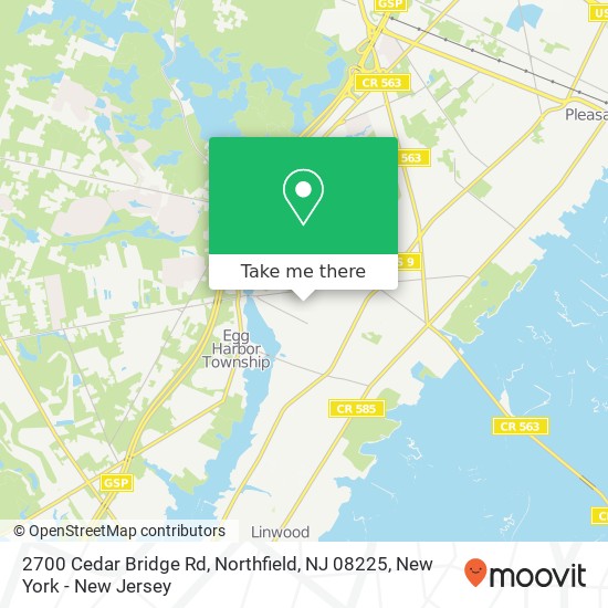 Mapa de 2700 Cedar Bridge Rd, Northfield, NJ 08225