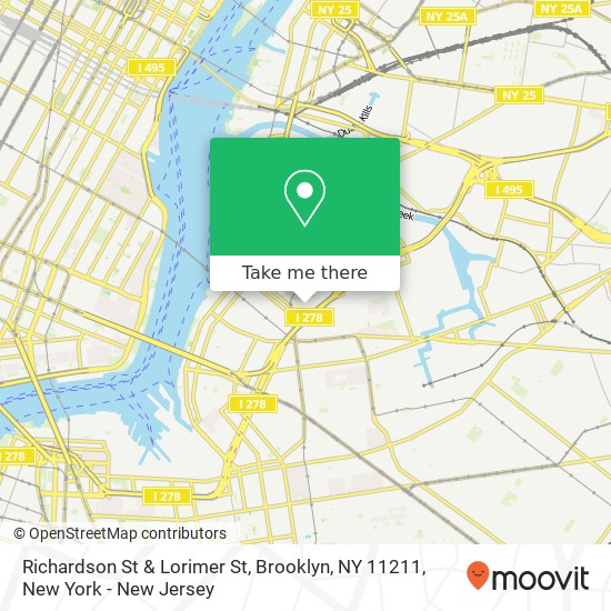 Mapa de Richardson St & Lorimer St, Brooklyn, NY 11211