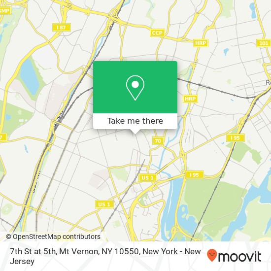 Mapa de 7th St at 5th, Mt Vernon, NY 10550