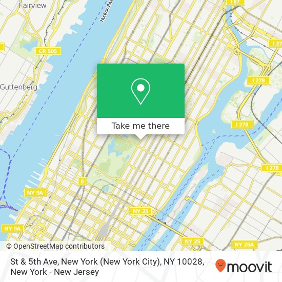 St & 5th Ave, New York (New York City), NY 10028 map