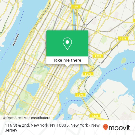 Mapa de 116 St & 2nd, New York, NY 10035