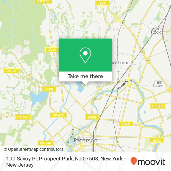 Mapa de 100 Savoy Pl, Prospect Park, NJ 07508