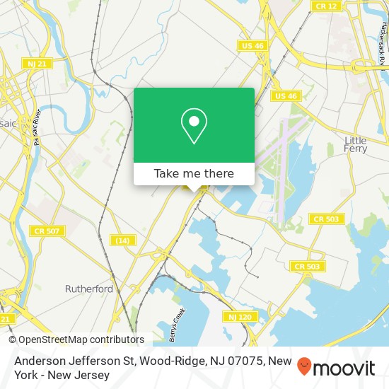 Anderson Jefferson St, Wood-Ridge, NJ 07075 map