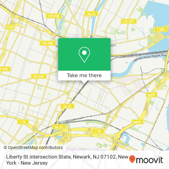 Mapa de Liberty St intersection State, Newark, NJ 07102