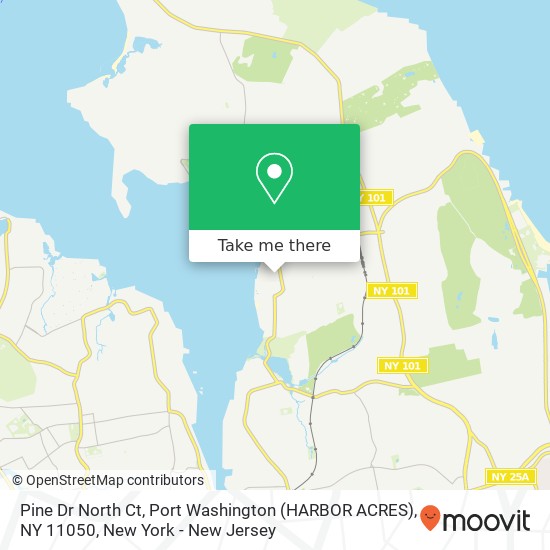 Mapa de Pine Dr North Ct, Port Washington (HARBOR ACRES), NY 11050