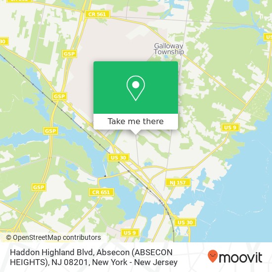 Haddon Highland Blvd, Absecon (ABSECON HEIGHTS), NJ 08201 map