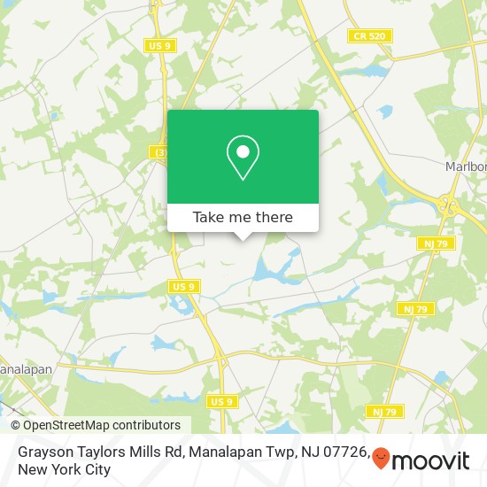 Grayson Taylors Mills Rd, Manalapan Twp, NJ 07726 map