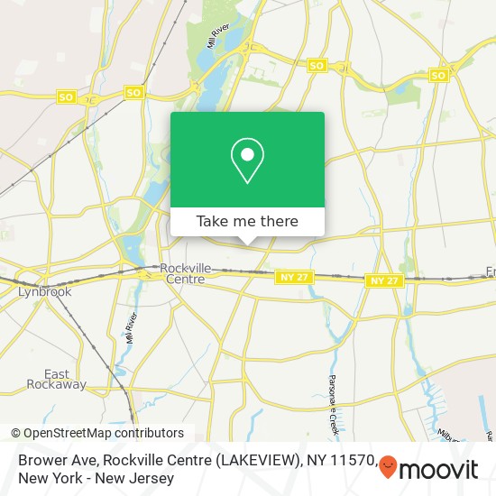 Mapa de Brower Ave, Rockville Centre (LAKEVIEW), NY 11570