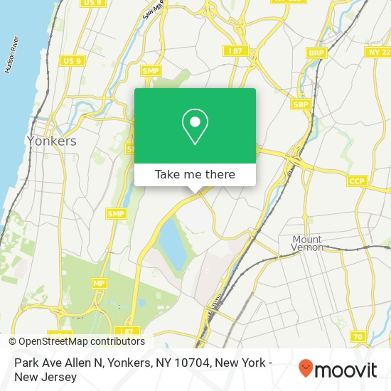Mapa de Park Ave Allen N, Yonkers, NY 10704