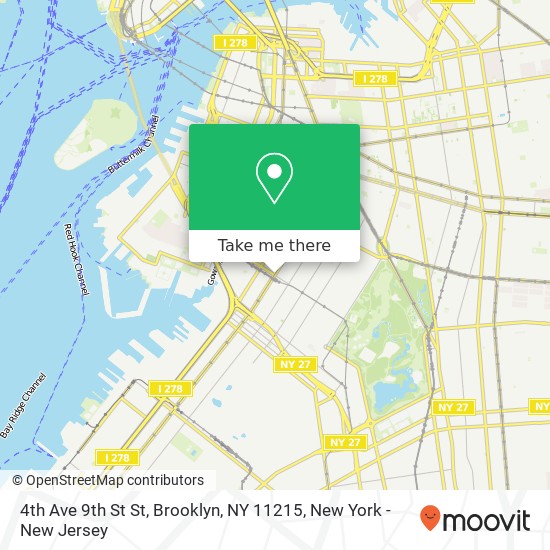 Mapa de 4th Ave 9th St St, Brooklyn, NY 11215