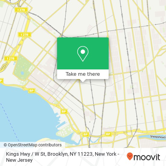Kings Hwy / W St, Brooklyn, NY 11223 map