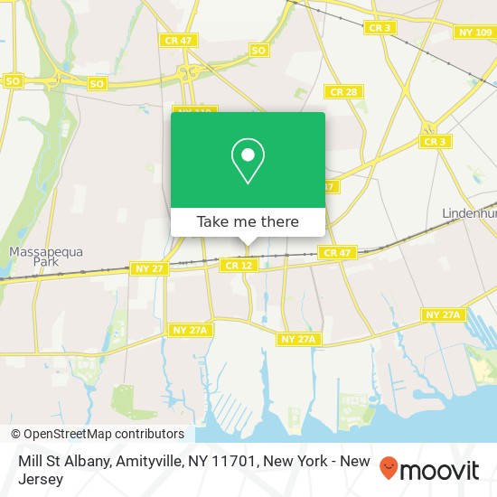 Mapa de Mill St Albany, Amityville, NY 11701