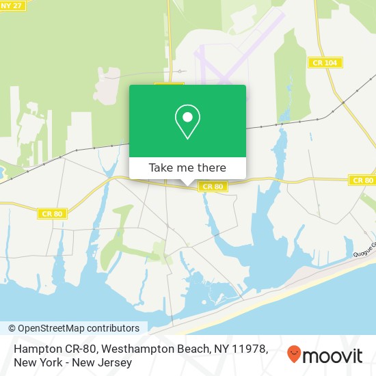 Mapa de Hampton CR-80, Westhampton Beach, NY 11978