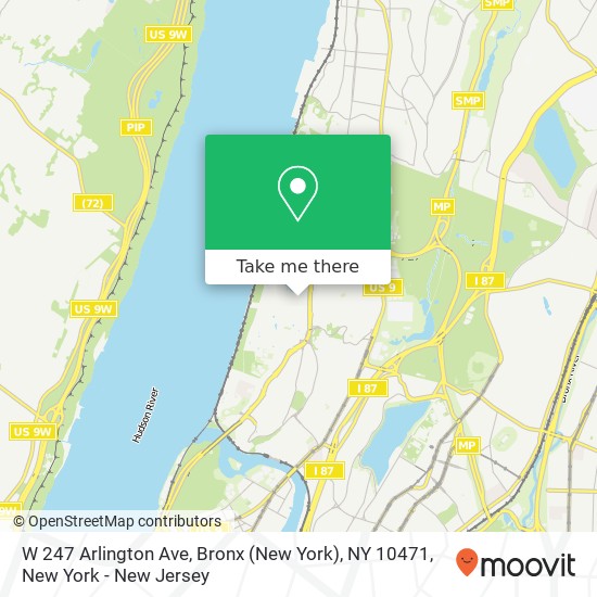 Mapa de W 247 Arlington Ave, Bronx (New York), NY 10471
