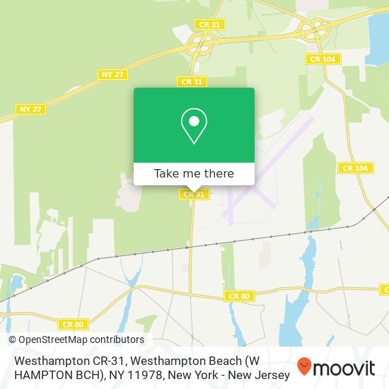 Mapa de Westhampton CR-31, Westhampton Beach (W HAMPTON BCH), NY 11978