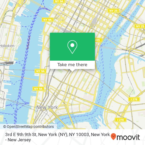 3rd E 9th 9th St, New York (NY), NY 10003 map