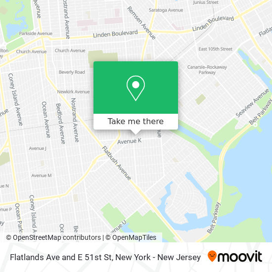 Flatlands Ave and E 51st St map