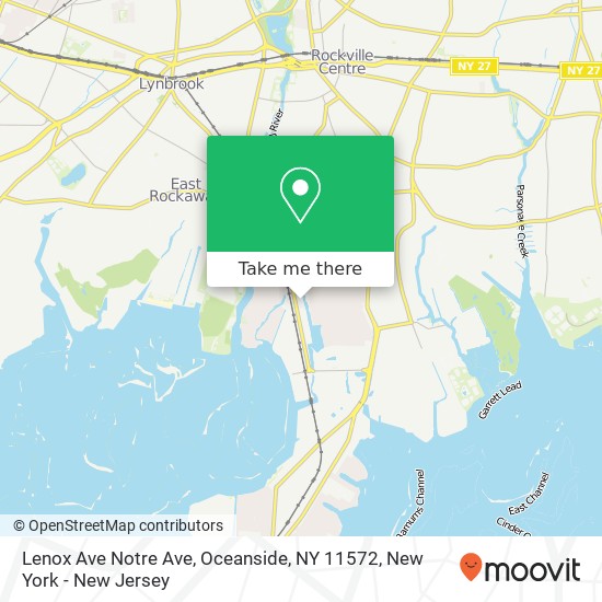 Mapa de Lenox Ave Notre Ave, Oceanside, NY 11572