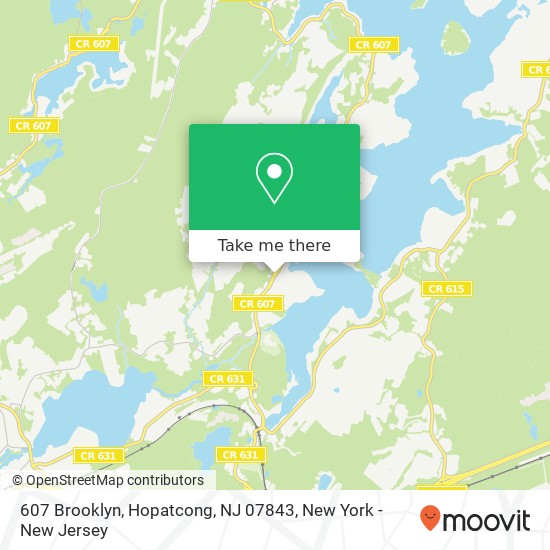 Mapa de 607 Brooklyn, Hopatcong, NJ 07843