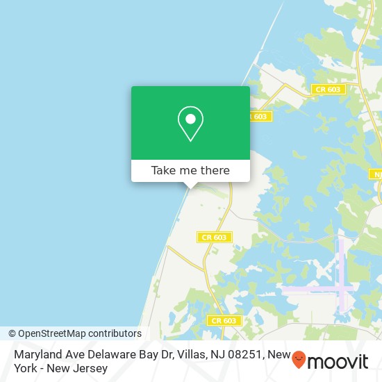 Mapa de Maryland Ave Delaware Bay Dr, Villas, NJ 08251