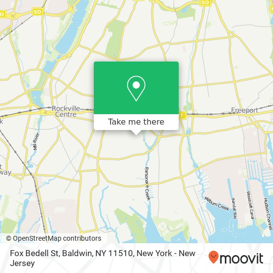 Mapa de Fox Bedell St, Baldwin, NY 11510