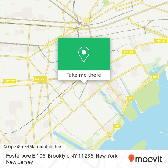 Mapa de Foster Ave E 105, Brooklyn, NY 11236