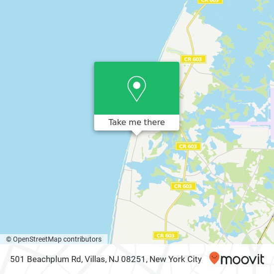 Mapa de 501 Beachplum Rd, Villas, NJ 08251