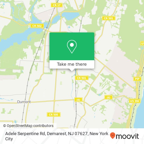 Mapa de Adele Serpentine Rd, Demarest, NJ 07627