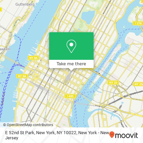 Mapa de E 52nd St Park, New York, NY 10022