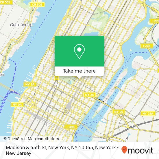 Madison & 65th St, New York, NY 10065 map