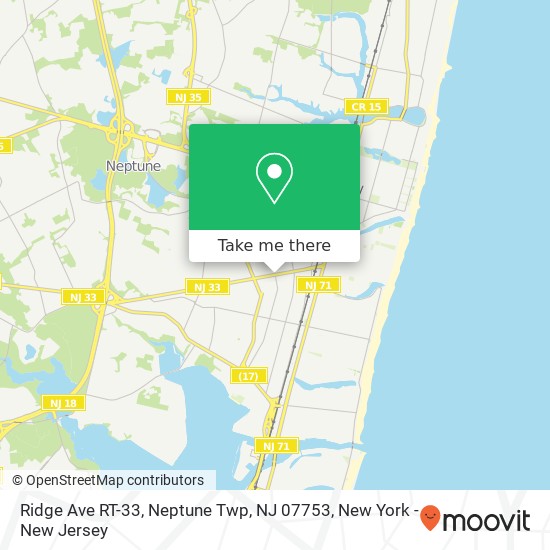 Ridge Ave RT-33, Neptune Twp, NJ 07753 map