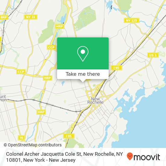 Colonel Archer Jacquetta Cole St, New Rochelle, NY 10801 map