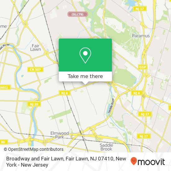 Mapa de Broadway and Fair Lawn, Fair Lawn, NJ 07410