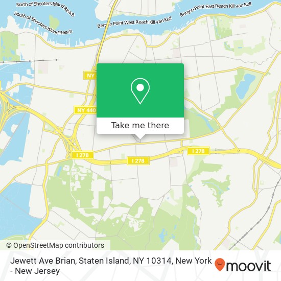 Mapa de Jewett Ave Brian, Staten Island, NY 10314