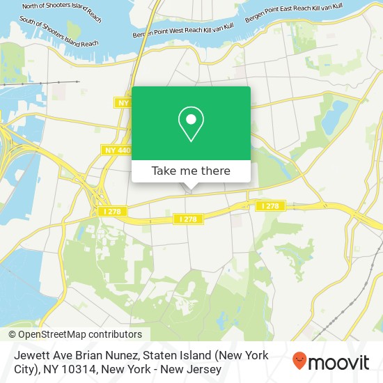 Mapa de Jewett Ave Brian Nunez, Staten Island (New York City), NY 10314