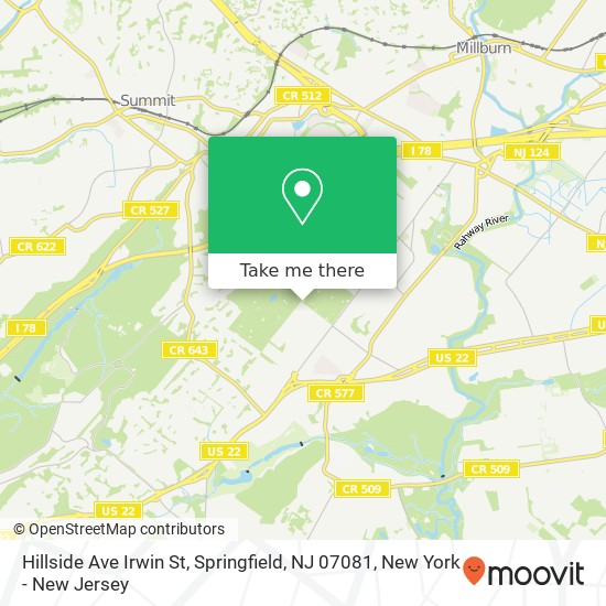 Hillside Ave Irwin St, Springfield, NJ 07081 map