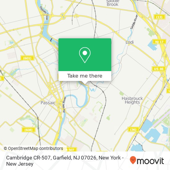Cambridge CR-507, Garfield, NJ 07026 map