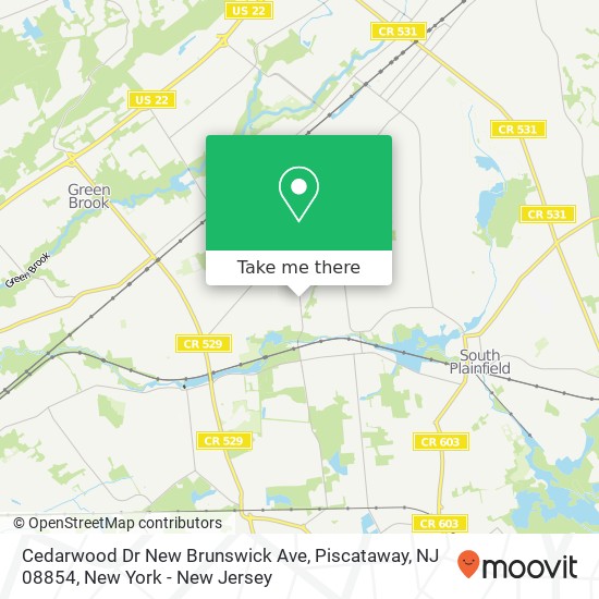 Mapa de Cedarwood Dr New Brunswick Ave, Piscataway, NJ 08854