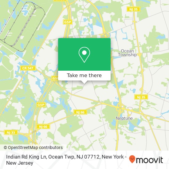Mapa de Indian Rd King Ln, Ocean Twp, NJ 07712