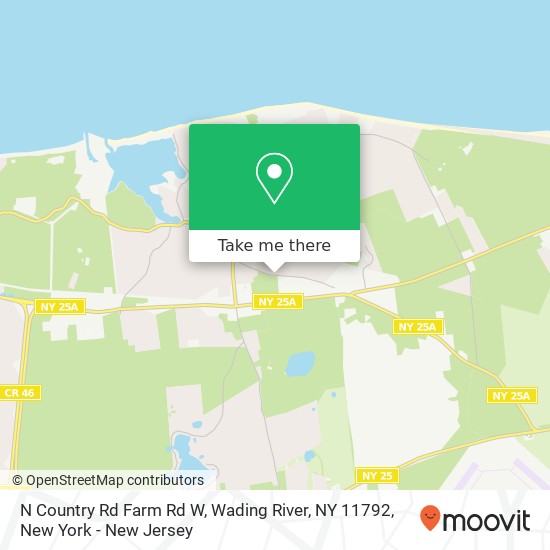 N Country Rd Farm Rd W, Wading River, NY 11792 map